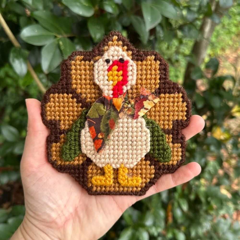 Handmade Thanksgiving Turkey Coaster/Ornament/Fridge Magnet Cottagecore Fall